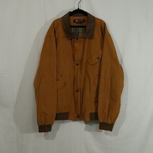 Kakadu Traders Australia Double Bay Bomber 
 Jacket XL Mustard Plaid Leather